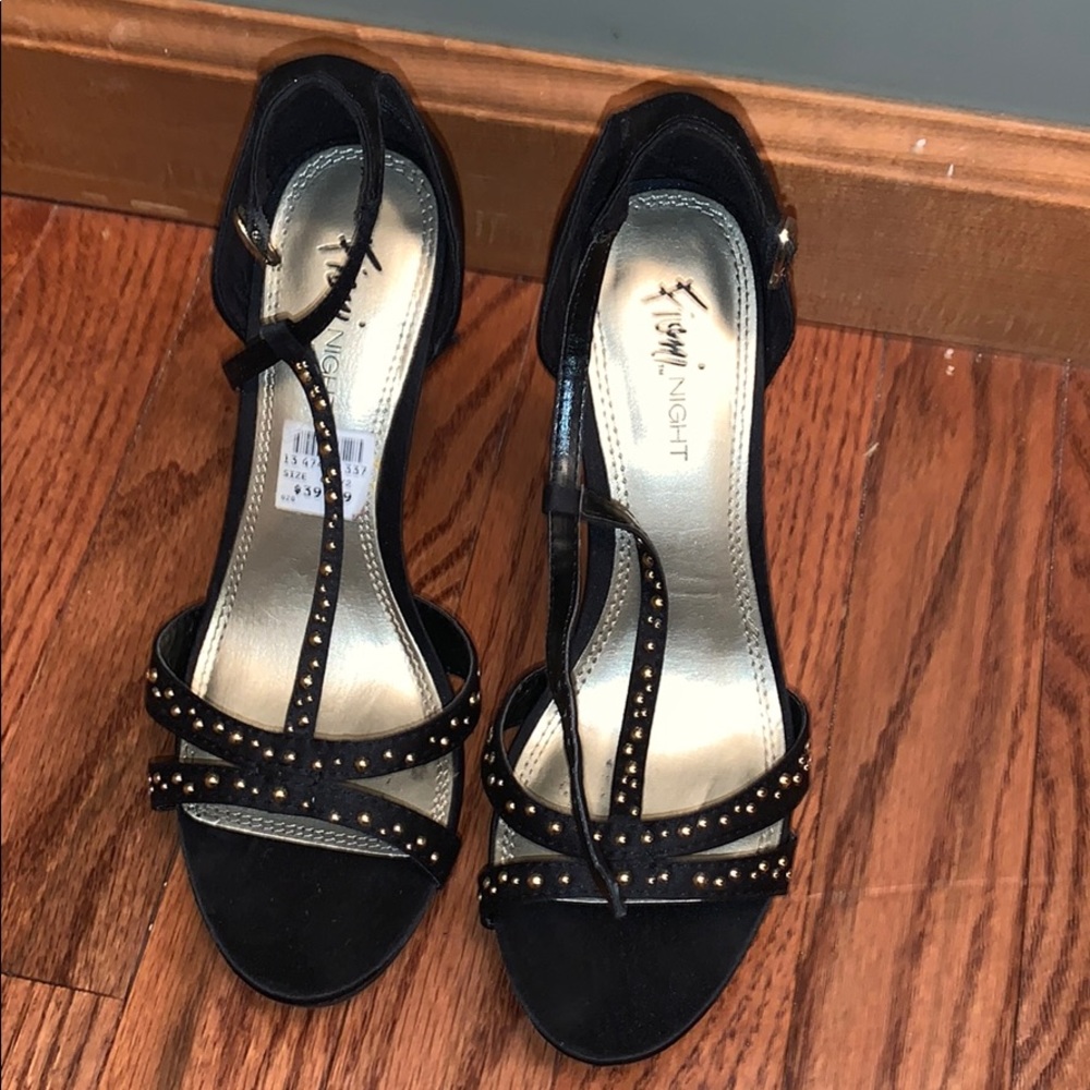 Black straps high heels
